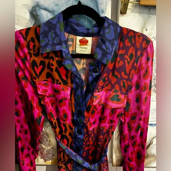 Farm Rio Silky Shirt dress (NWOT) - Picture 7 of 7